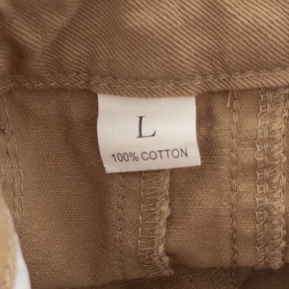 Comfortable Tan Barrel Curved Leg Pants Size Large - Picture 5 of 5